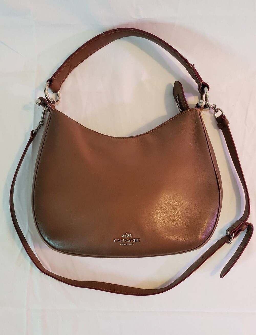 Coach Leather Hobo Shoulder Bag Brown